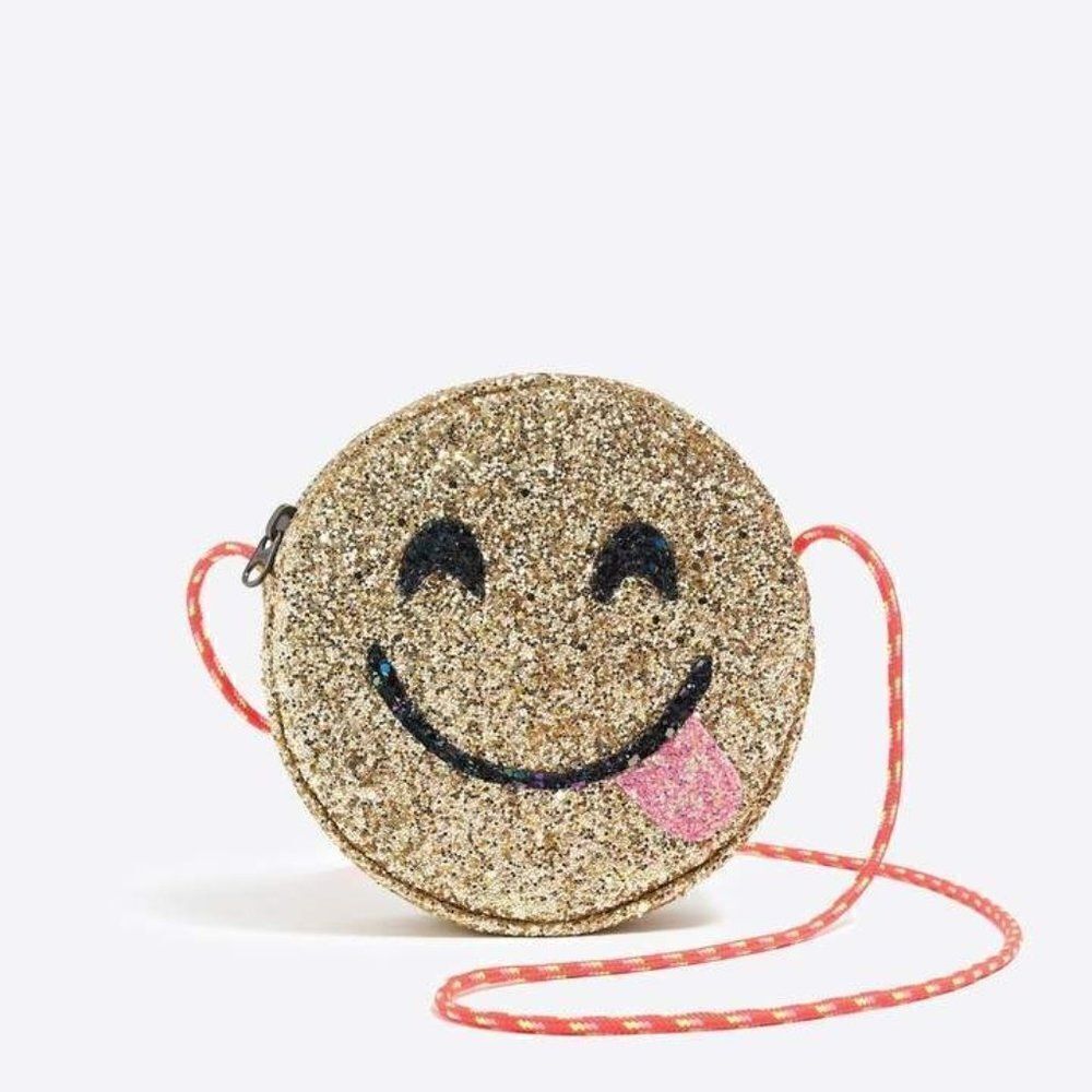 NWT! Crewcuts Gold Sparkle Emoji Purse